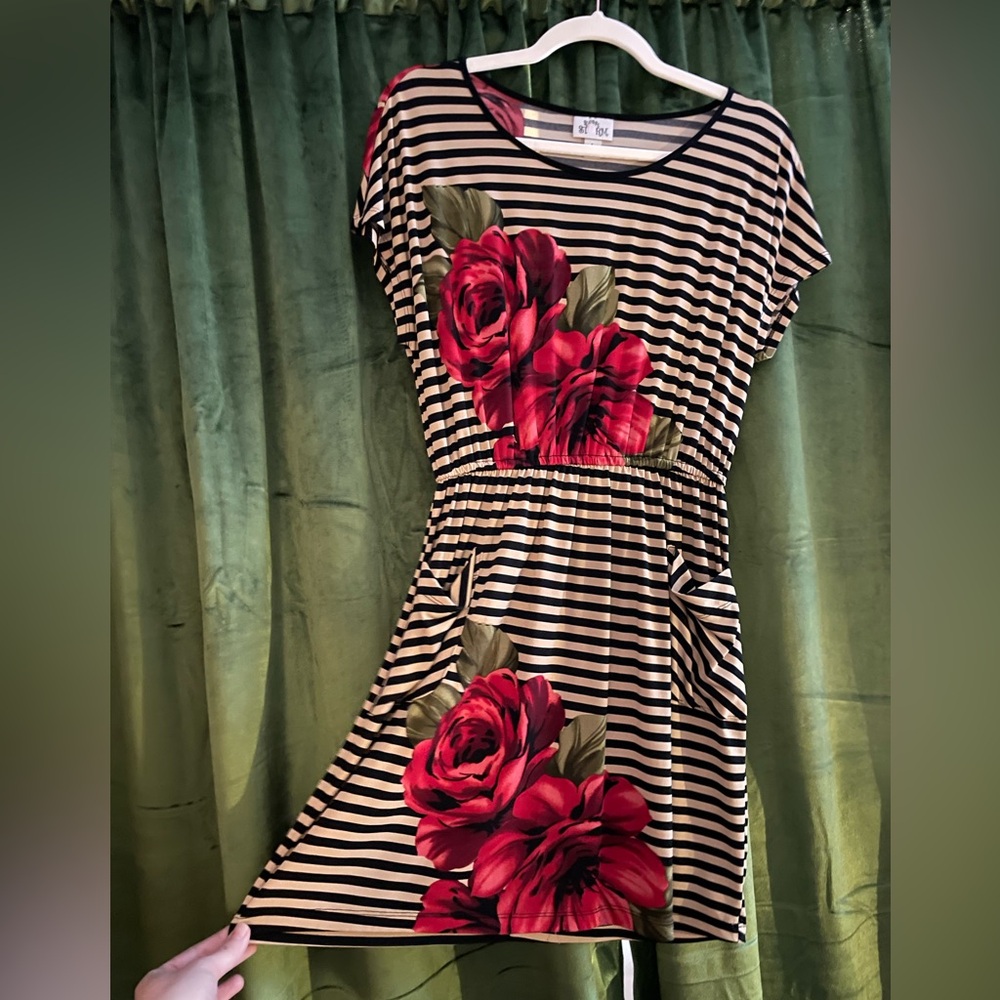 Striped Roses Dress - Picture 2 of 4